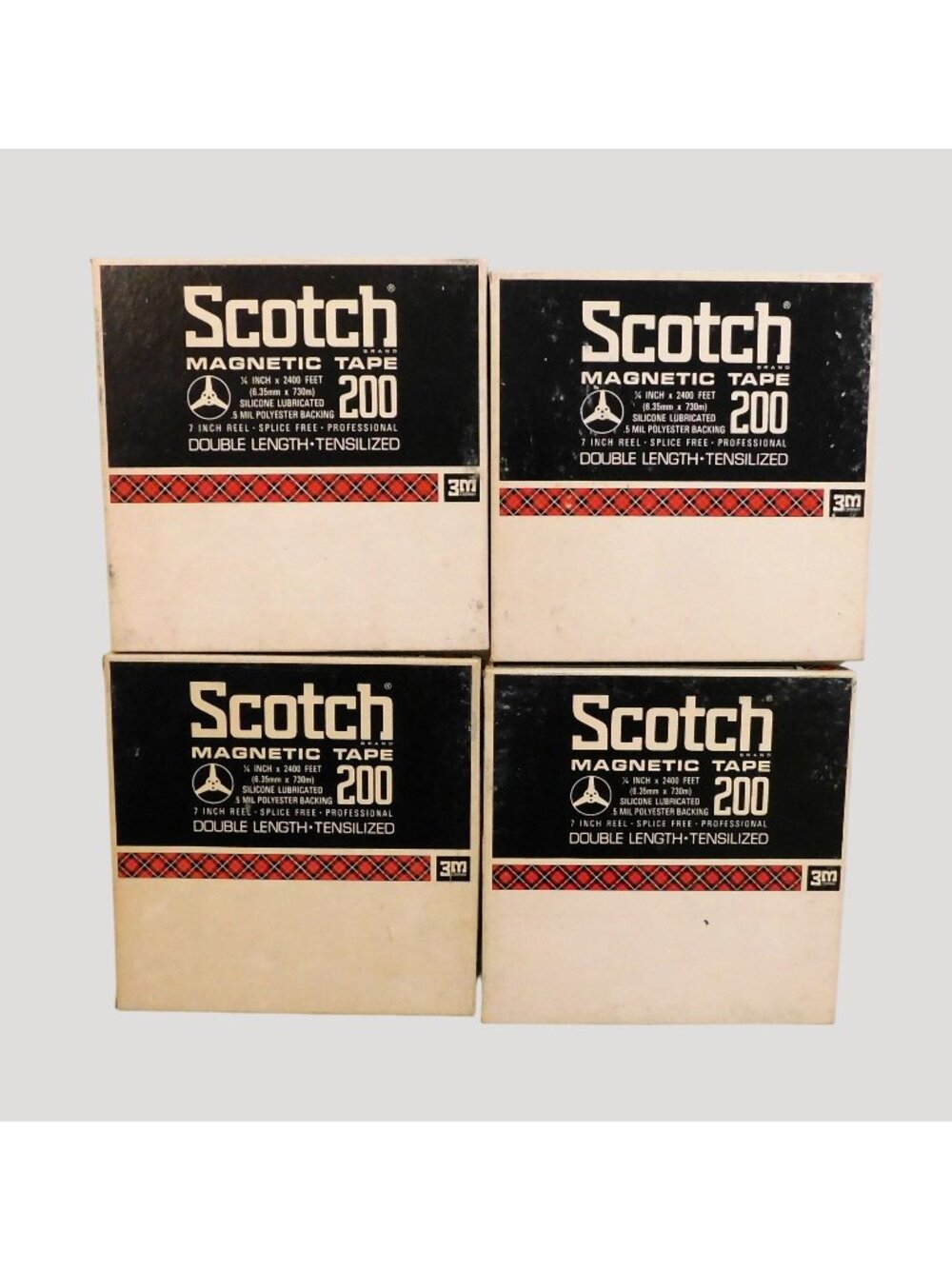 Scotch 3M Reel-To-Reel 1/4" x 2400' Magnetic Tapes Set Of 4 Splice-Free